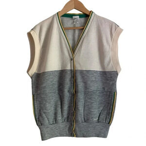 Runner Up by Argo Vintage Unisex Athletic Sweatshirt Button Up Vest Large Fleece